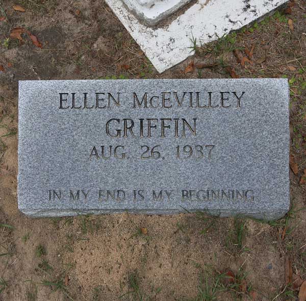 Ellen McEvilley Griffin Gravestone Photo