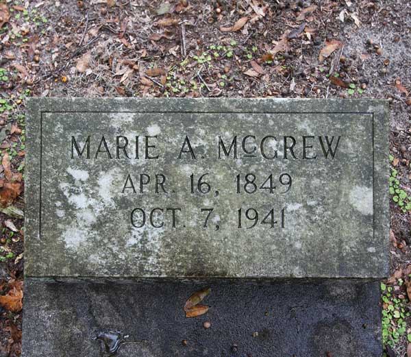 Marie A. McGrew Gravestone Photo
