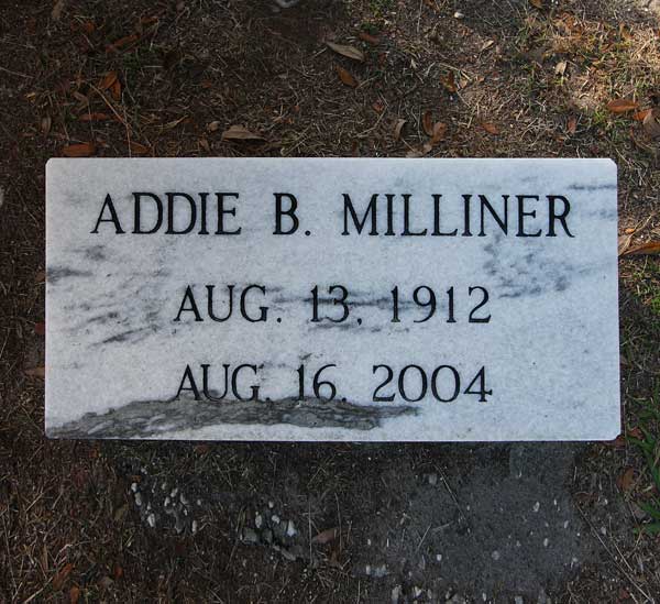Addie B. Milliner Gravestone Photo
