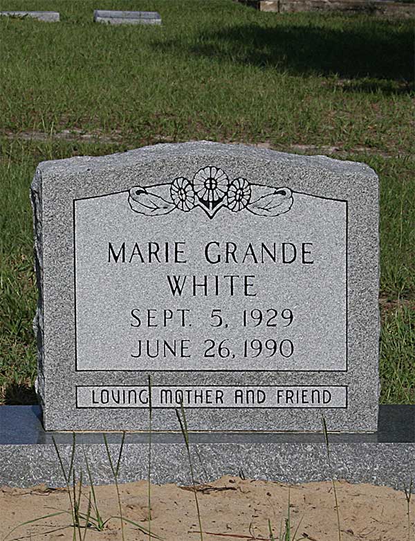 Marie Grande White Gravestone Photo