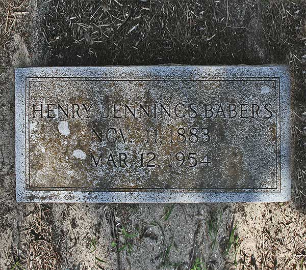 Henry Jennings Babers Gravestone Photo
