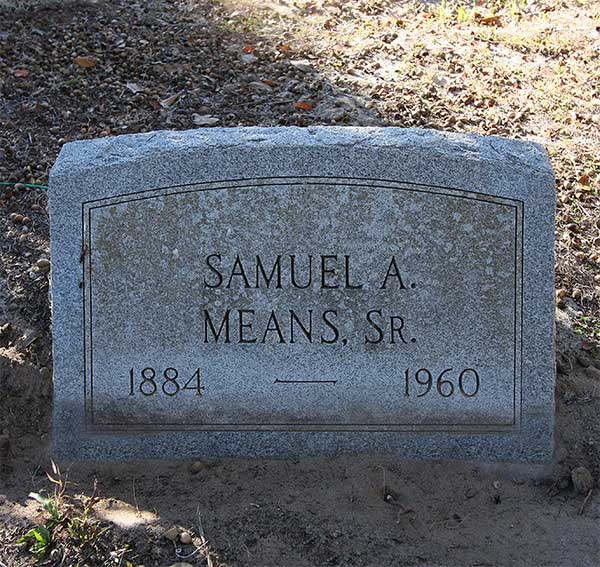 Samuel A. Means Gravestone Photo
