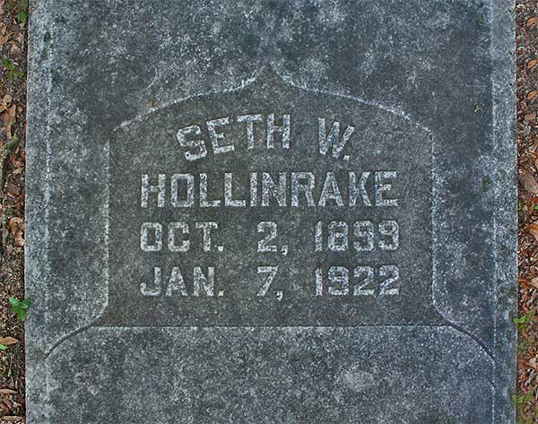 Seth W. Hollinrake Gravestone Photo