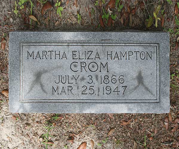 Martha Eliza Hampton Crom Gravestone Photo