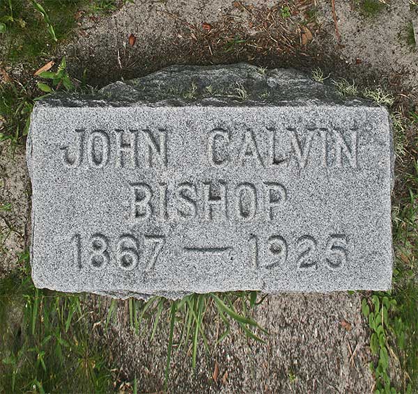 John Calvin Bishop Gravestone Photo