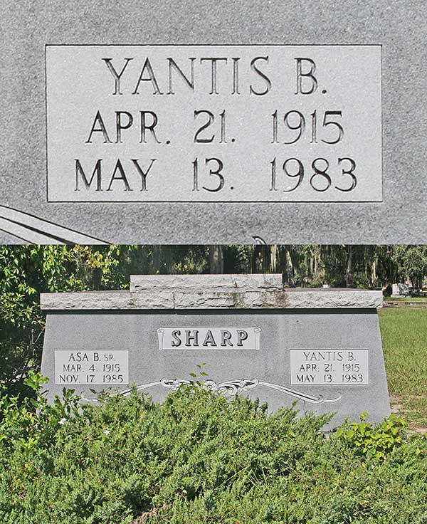 Yantis B. Sharp Gravestone Photo