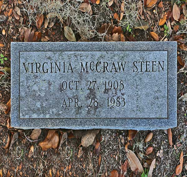 Virginia McCraw Steen Gravestone Photo