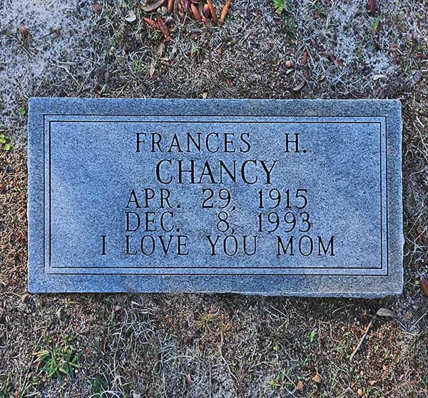Frances H. Chancy Gravestone Photo