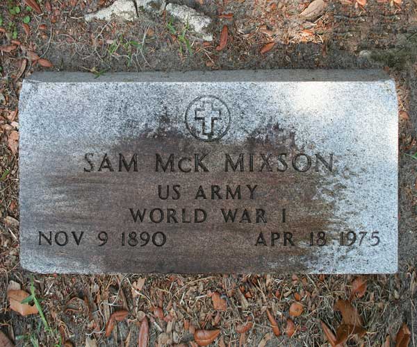 Sam McK Mixson Gravestone Photo