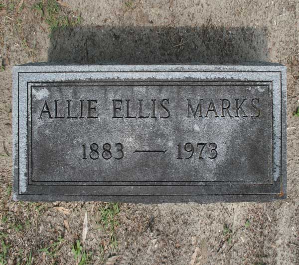 Allie Ellis Marks Gravestone Photo