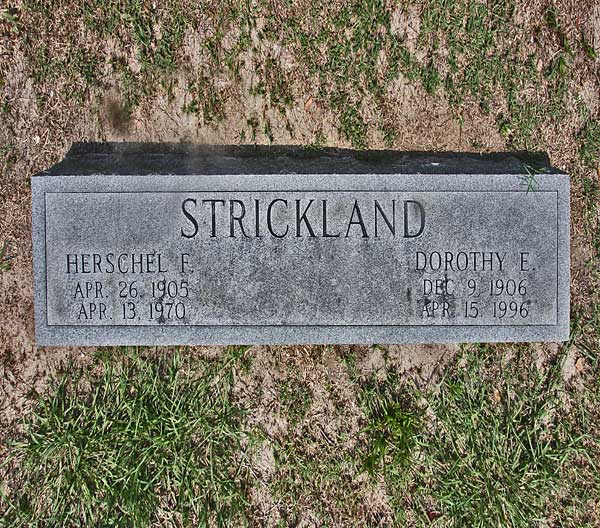 Herschel F. & Dorothy E. Strickland Gravestone Photo