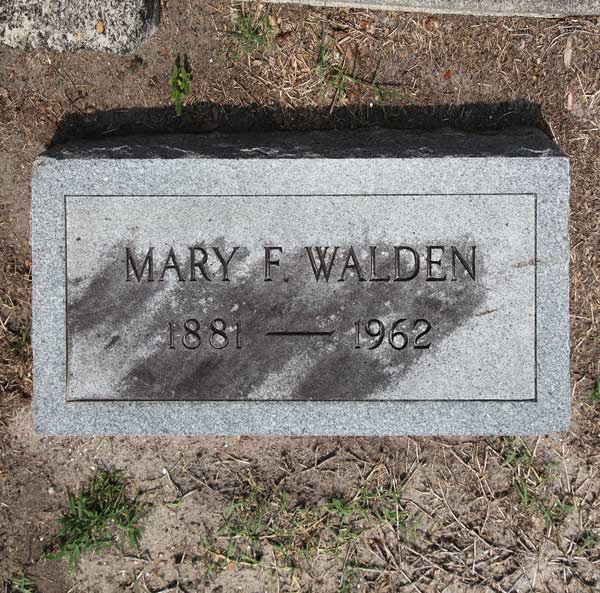 Mary F. Walden Gravestone Photo