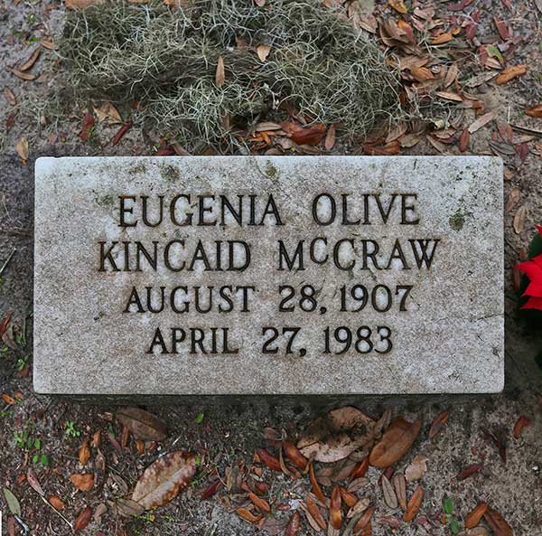 Eugenia Olive Kincaid McCraw Gravestone Photo