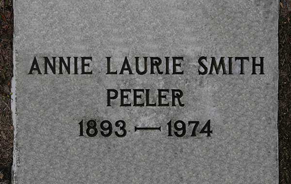 Annie Lauie Smith Peeler Gravestone Photo