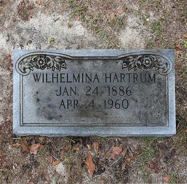Wilhelmina Hartrum Gravestone Photo
