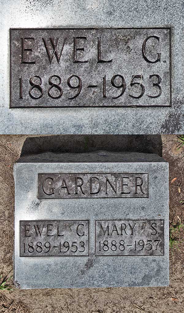 Ewel G. Gardner Gravestone Photo