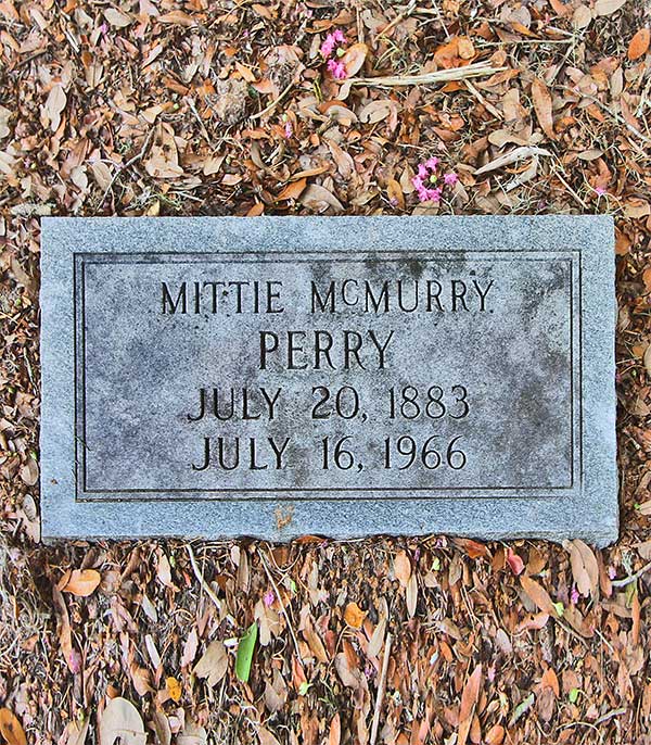 Mittie McMurry Perry Gravestone Photo