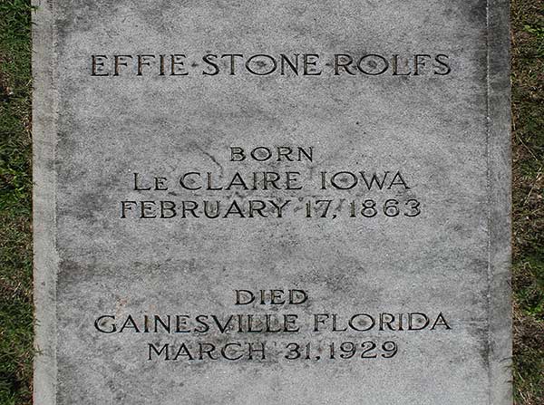 Effie Stone Rolfs Gravestone Photo