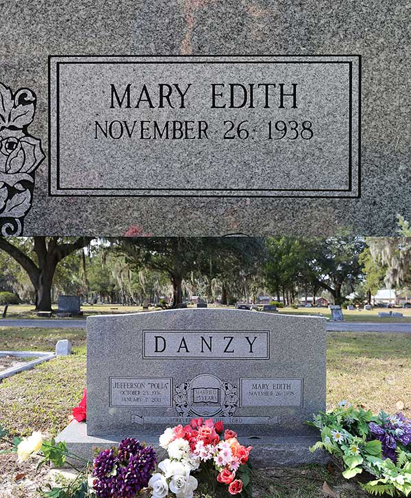 Mary Edith Danzy Gravestone Photo