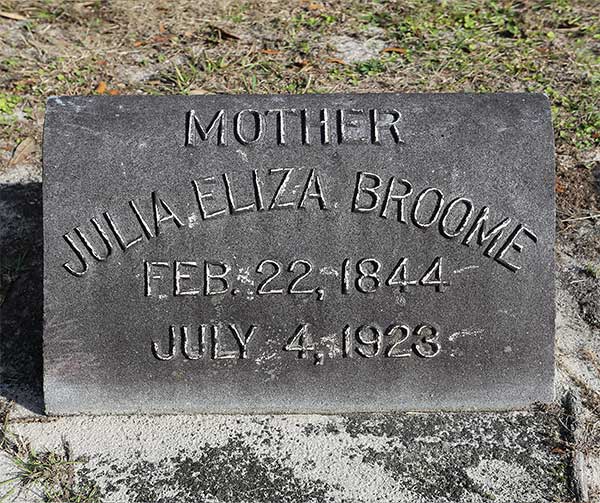 Julia Eliza Broome Gravestone Photo