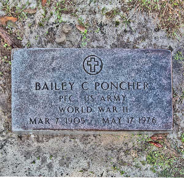 Bailey C. Poncher Gravestone Photo