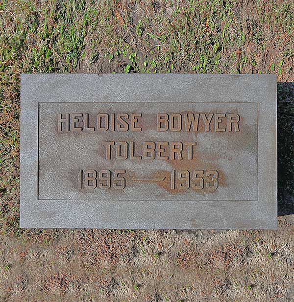 Heloise Bowyer Tolbert Gravestone Photo