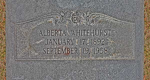 Alberta Whitehurst Gravestone Photo