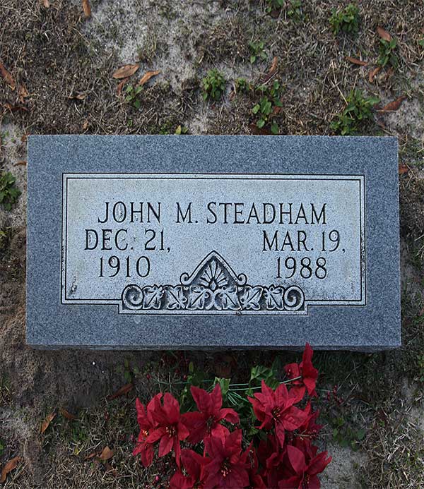 John M. Steadham Gravestone Photo