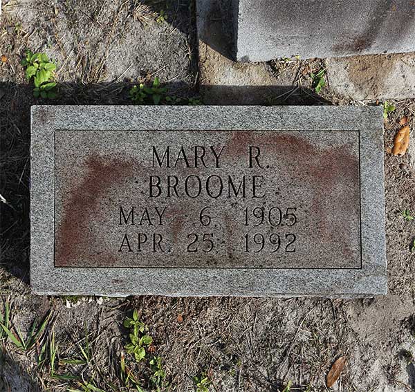 Mary R. Broome Gravestone Photo
