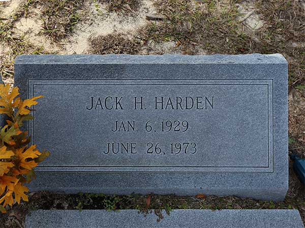 Jack H. Harden Gravestone Photo
