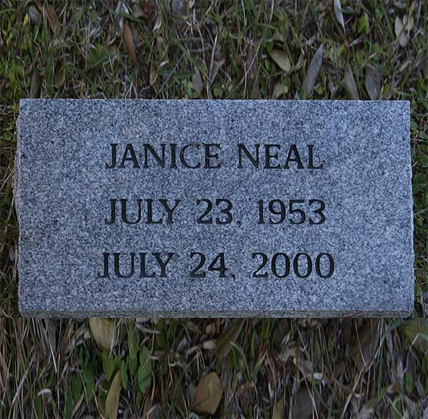 Janice Neal Gravestone Photo