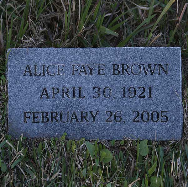 Alice Faye Brown Gravestone Photo