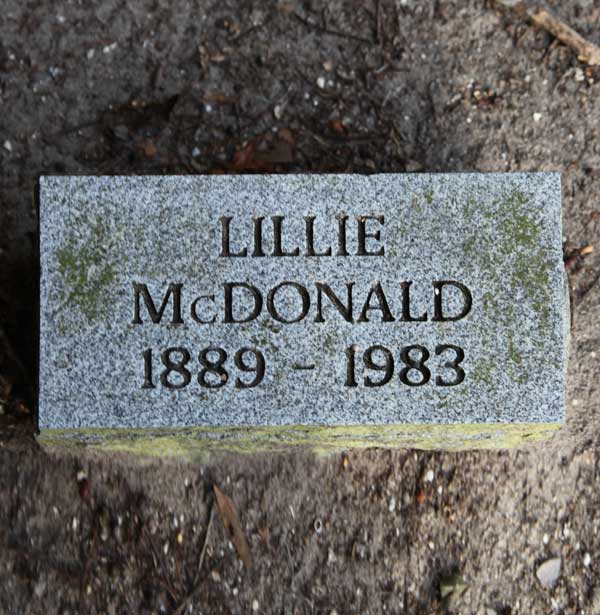 Lillie McDonald Gravestone Photo