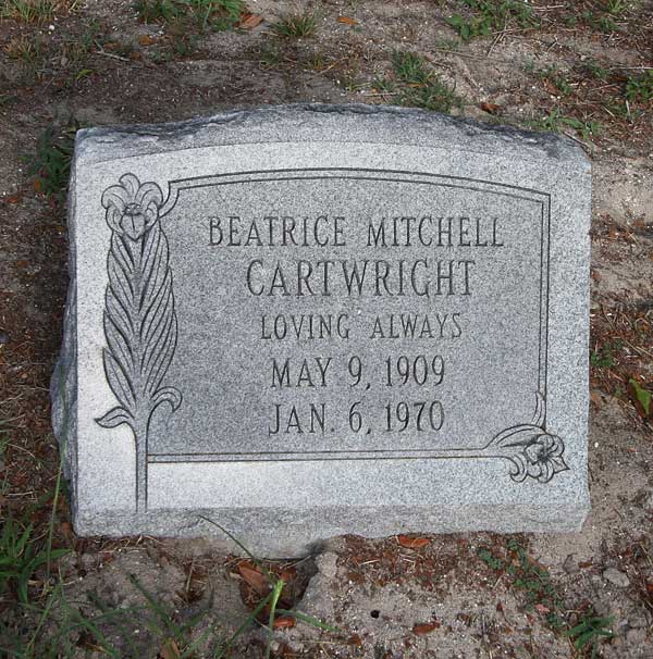 Beatrice Mitchell Cartwright Gravestone Photo