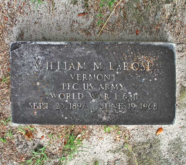 William M. LaRose Gravestone Photo