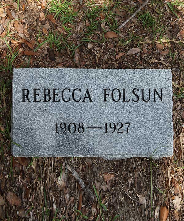 Rebecca Folsun Gravestone Photo