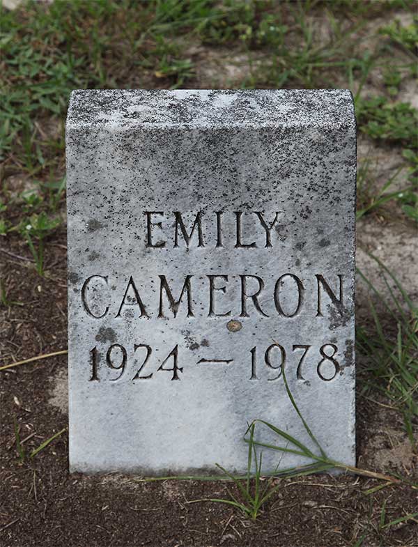 Emily Cameron Gravestone Photo