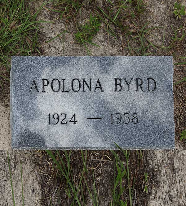 Apolona Byrd Gravestone Photo