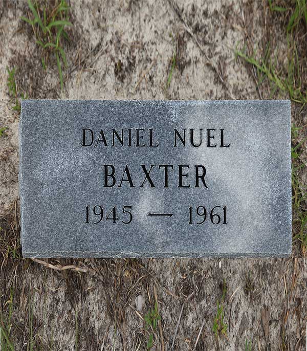 Daniel Nuel Baxter Gravestone Photo