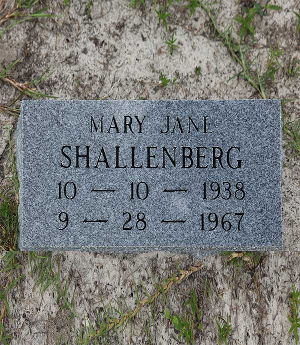 Mary Jane Shallenberg Gravestone Photo