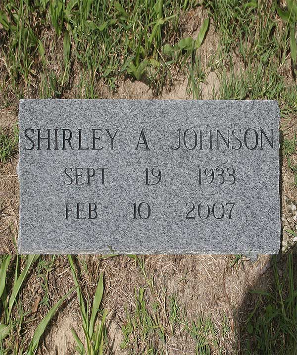 Shirley A. Johnson Gravestone Photo