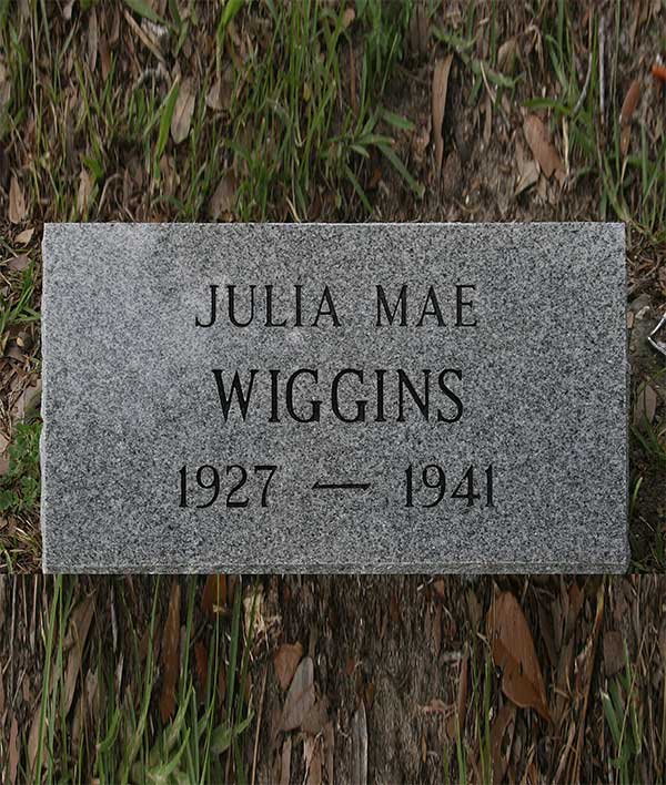 Julia Mae Wiggins Gravestone Photo