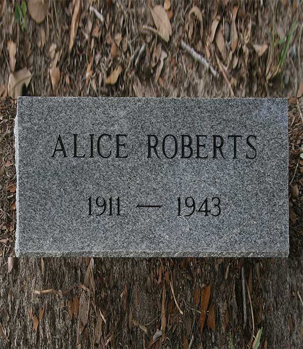 Alice Roberts Gravestone Photo