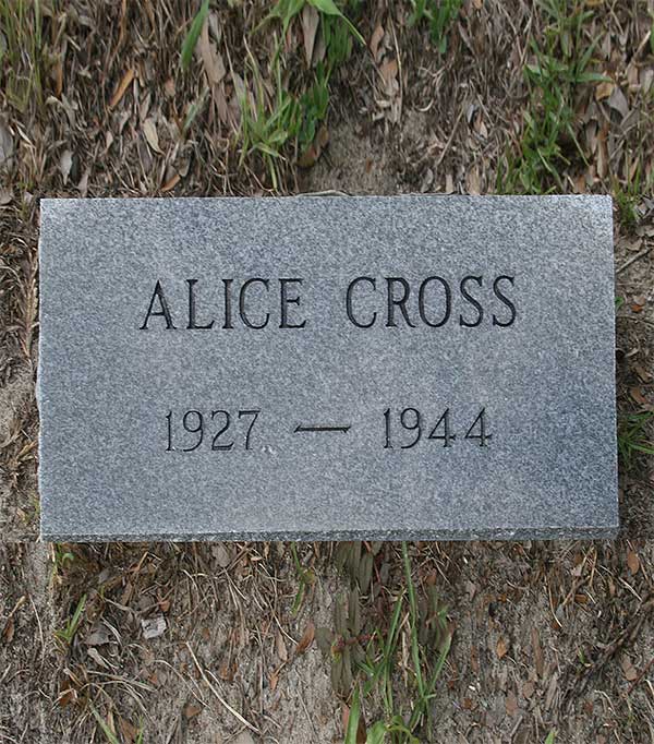 Alice Cross Gravestone Photo
