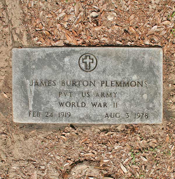 James Burton Plemmons Gravestone Photo