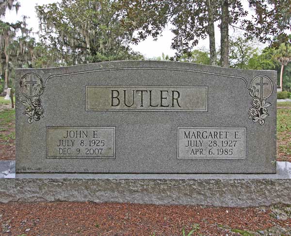 John E. & Margaret E. Butler Gravestone Photo