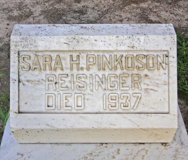 Sara H. Pinkoson Reisinger Gravestone Photo