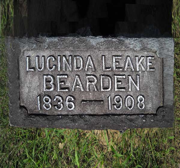 Lucinda Leake Bearden Gravestone Photo