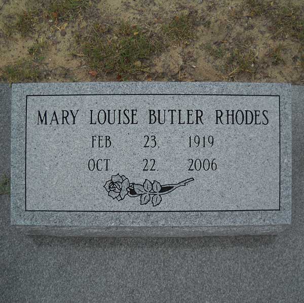 Mary Louise Butler Rhodes Gravestone Photo