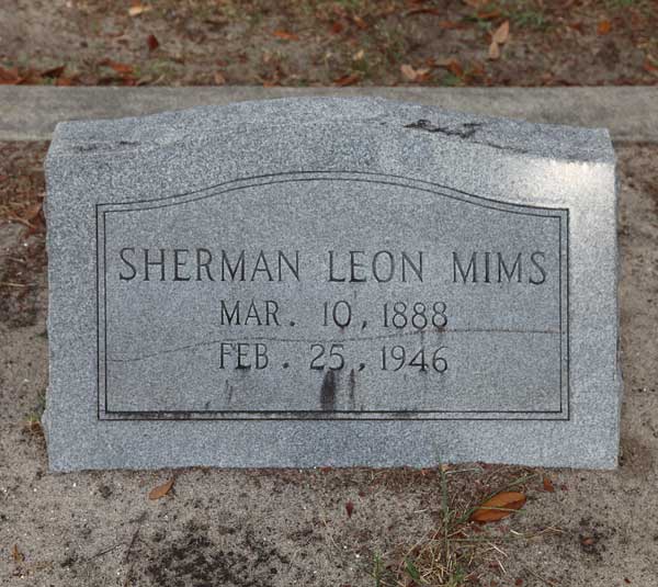 Sherman Leon Mims Gravestone Photo